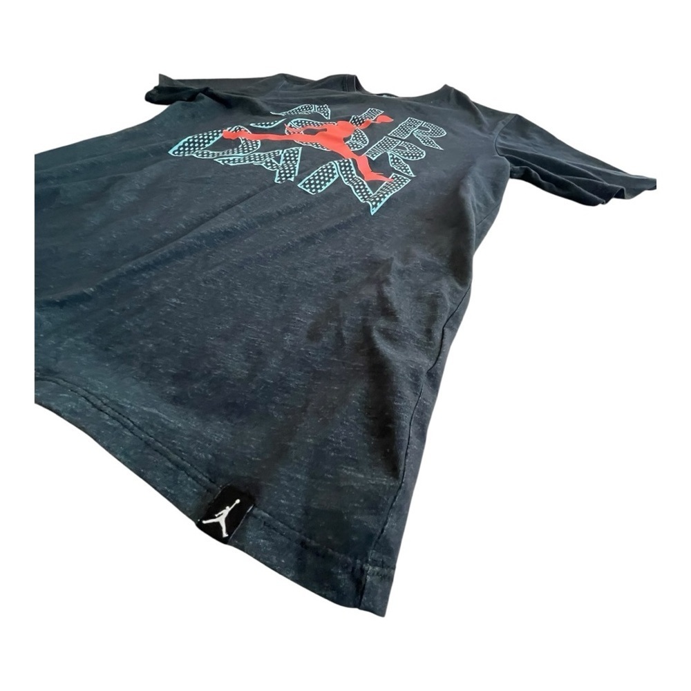 Nike mens AIR JORDAN DRI-FIT TEE (Black/Hyper Turquoise/Infrared 23, Medium) - Picture 2 of 7